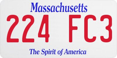 MA license plate 224FC3