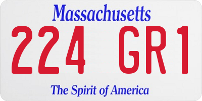 MA license plate 224GR1