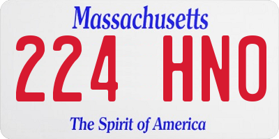 MA license plate 224HN0