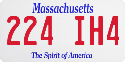 MA license plate 224IH4