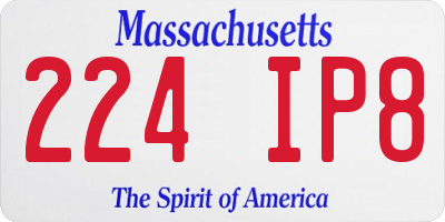 MA license plate 224IP8