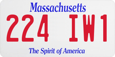 MA license plate 224IW1