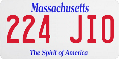 MA license plate 224JI0