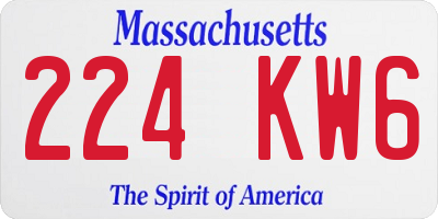 MA license plate 224KW6