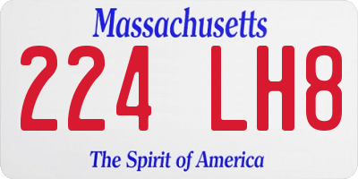MA license plate 224LH8