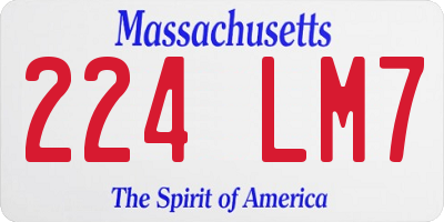 MA license plate 224LM7