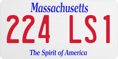 MA license plate 224LS1