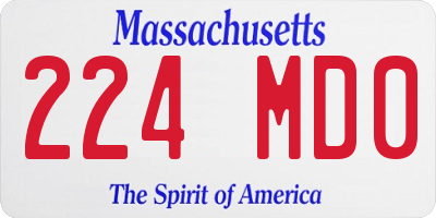 MA license plate 224MD0