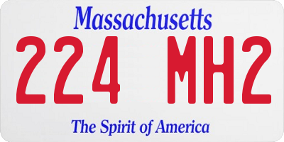 MA license plate 224MH2