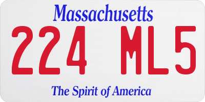 MA license plate 224ML5