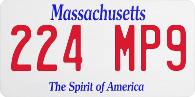 MA license plate 224MP9