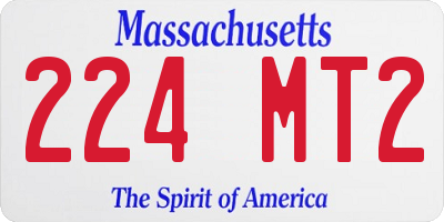 MA license plate 224MT2