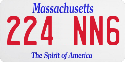 MA license plate 224NN6
