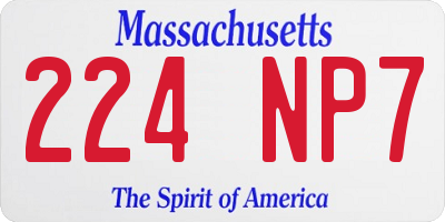 MA license plate 224NP7