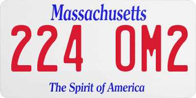 MA license plate 224OM2