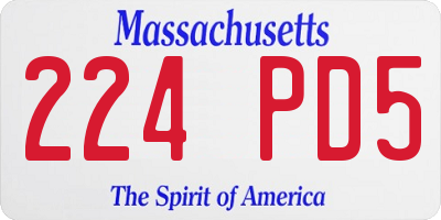 MA license plate 224PD5