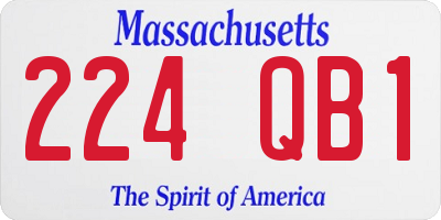 MA license plate 224QB1