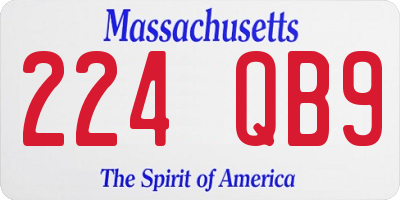 MA license plate 224QB9