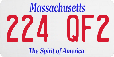 MA license plate 224QF2