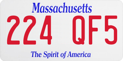 MA license plate 224QF5
