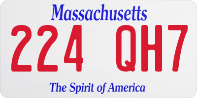 MA license plate 224QH7