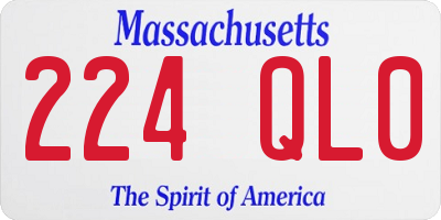 MA license plate 224QL0
