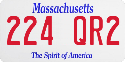 MA license plate 224QR2
