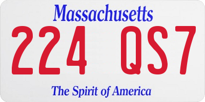 MA license plate 224QS7