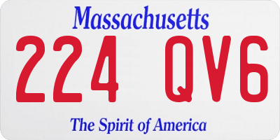 MA license plate 224QV6