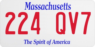 MA license plate 224QV7