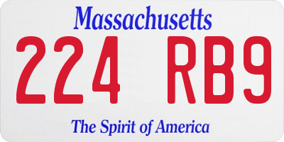 MA license plate 224RB9