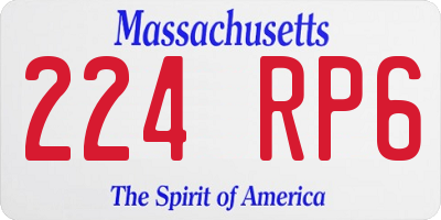 MA license plate 224RP6