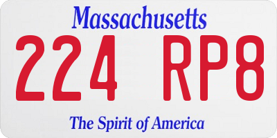 MA license plate 224RP8