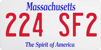 MA license plate 224SF2