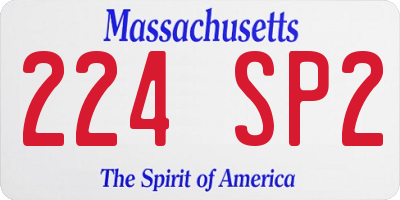 MA license plate 224SP2