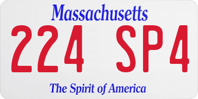 MA license plate 224SP4