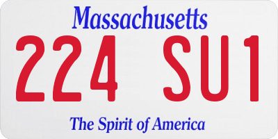 MA license plate 224SU1