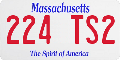 MA license plate 224TS2