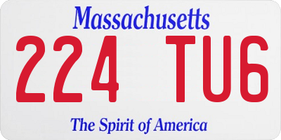 MA license plate 224TU6