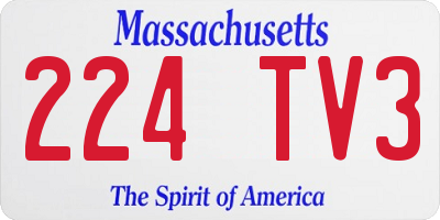 MA license plate 224TV3