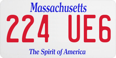 MA license plate 224UE6