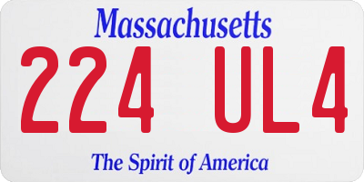 MA license plate 224UL4