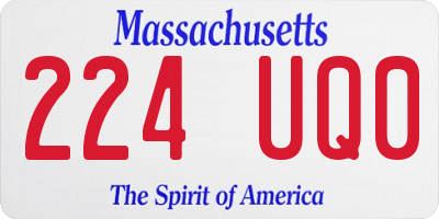 MA license plate 224UQ0