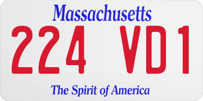 MA license plate 224VD1