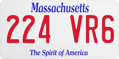 MA license plate 224VR6