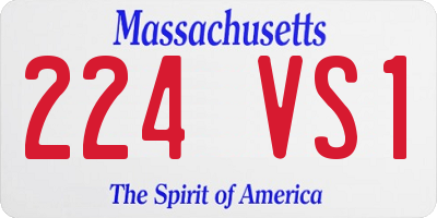 MA license plate 224VS1