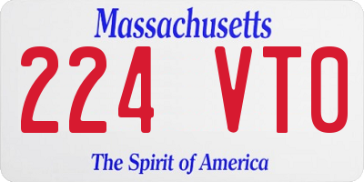 MA license plate 224VT0