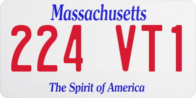 MA license plate 224VT1