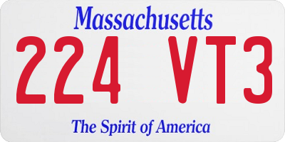 MA license plate 224VT3
