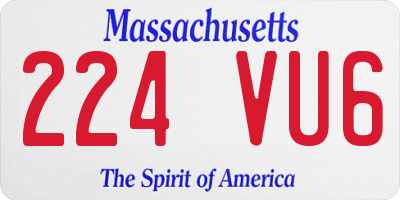 MA license plate 224VU6